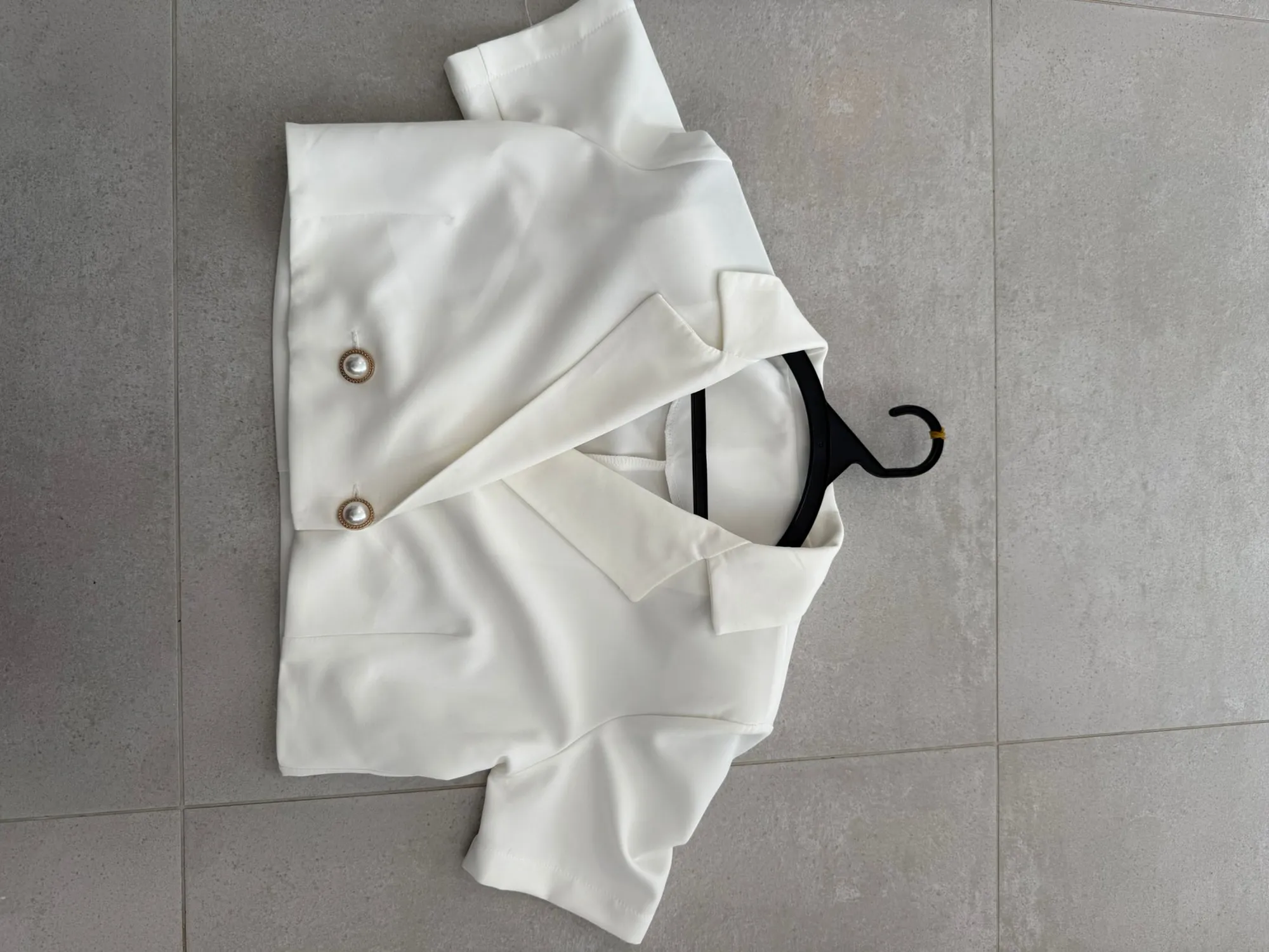 White Tailored Crop Jacket