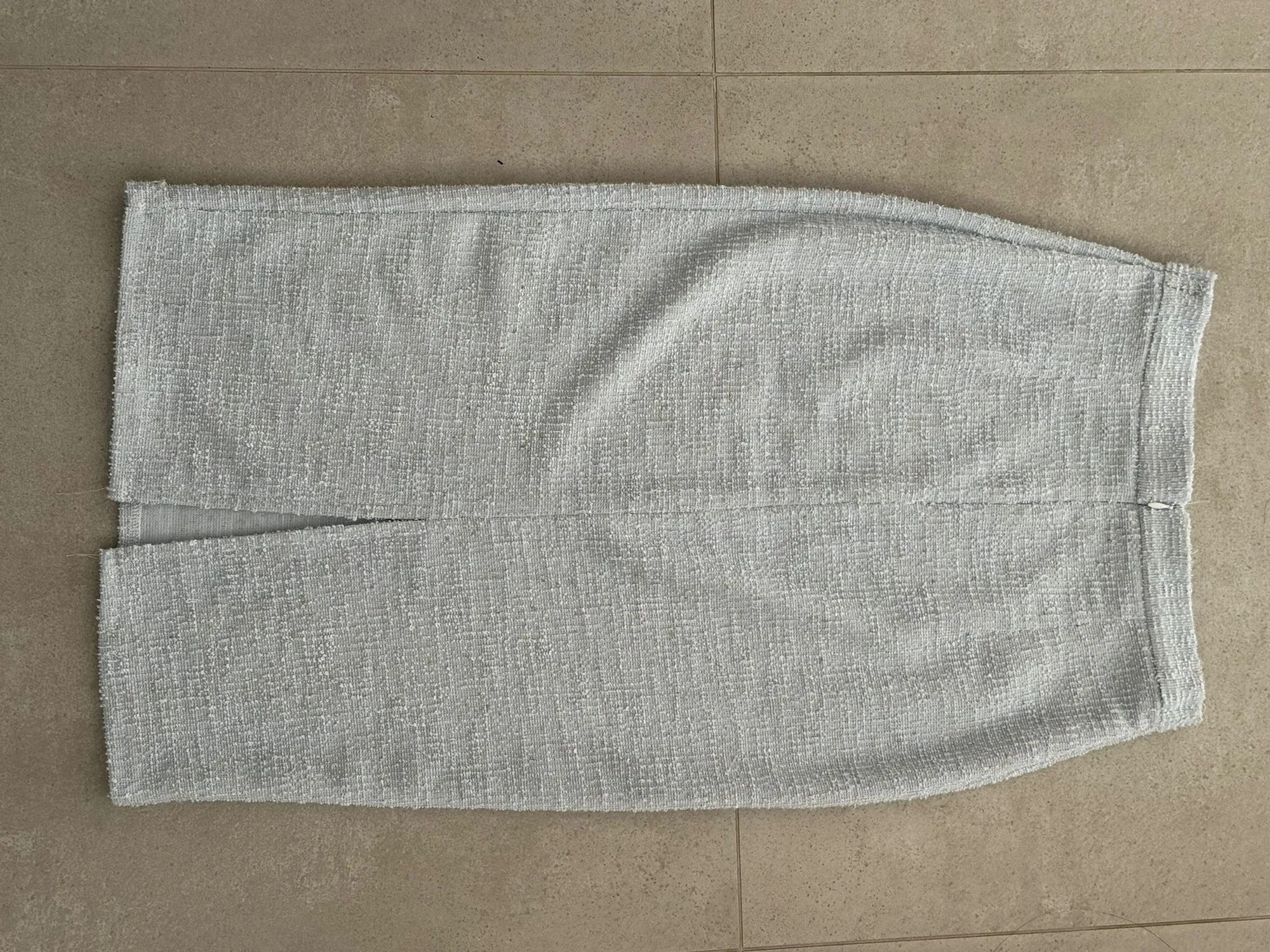 Grey Tweed Crop Top with Pearl Buttons